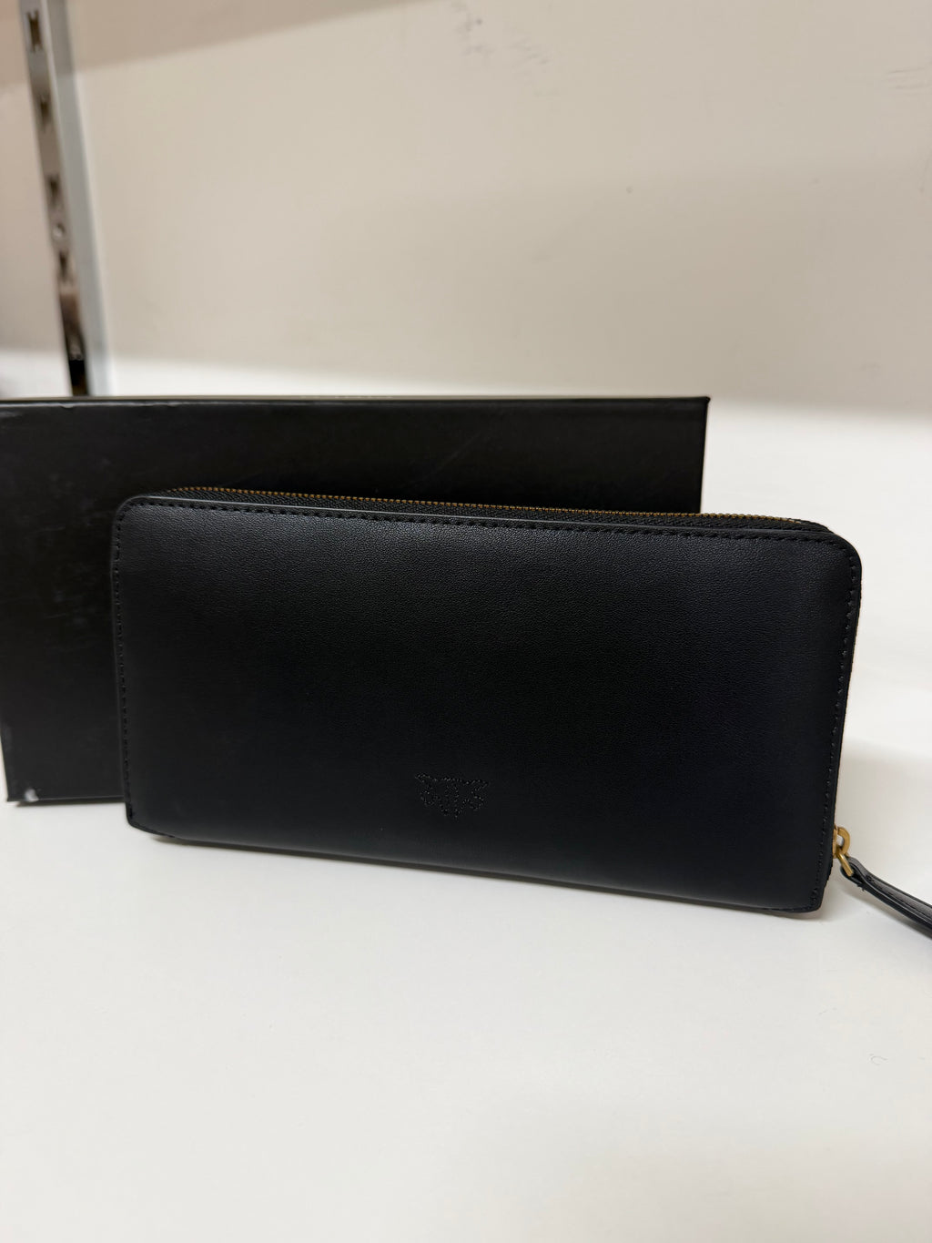 Pinko ryder zip around liscio nero