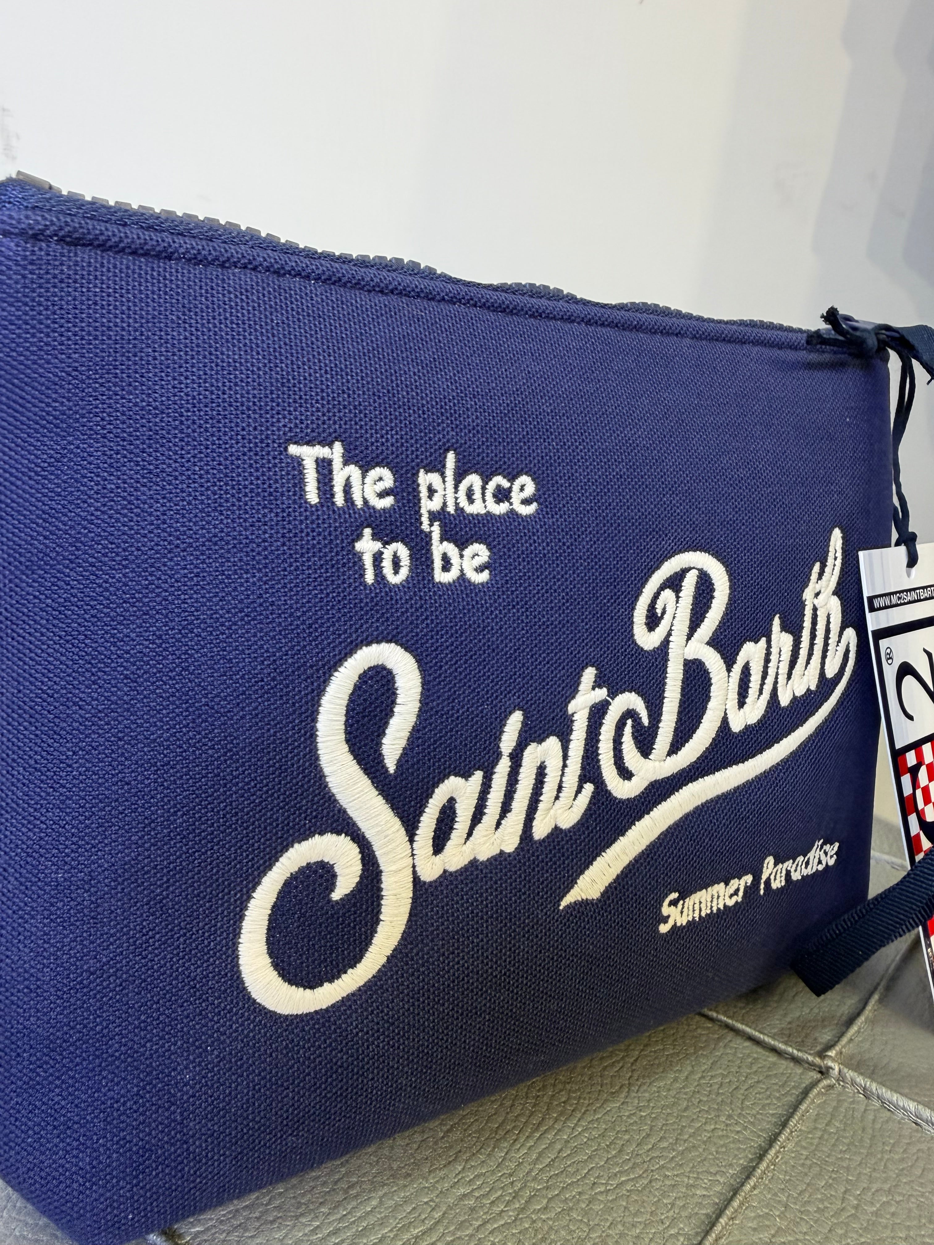 Saint Barth pochette alina piquè blu scuro