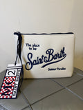 Saint Barth pochette aline piquè blubianco