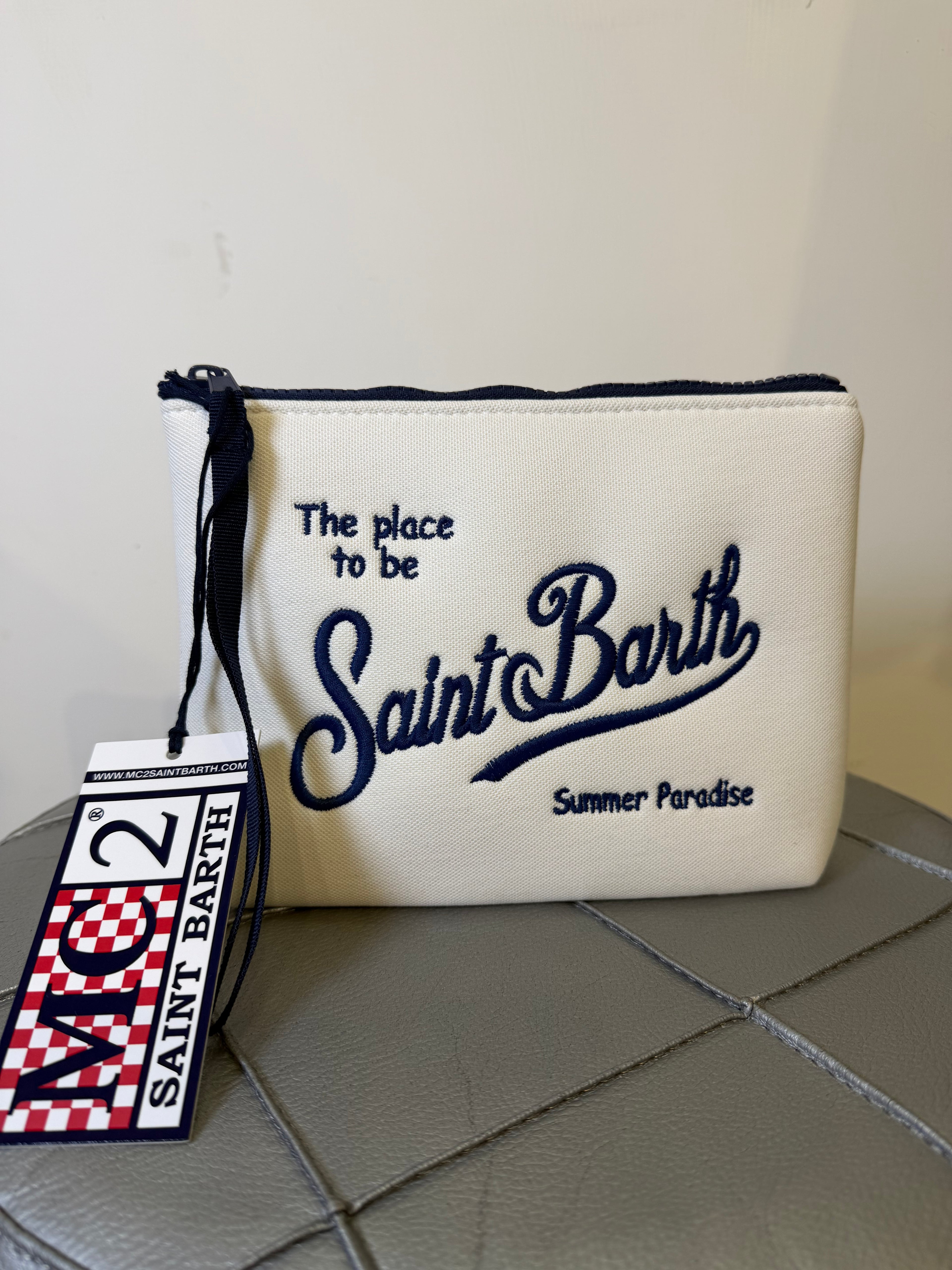 Saint Barth pochette aline piquè blubianco