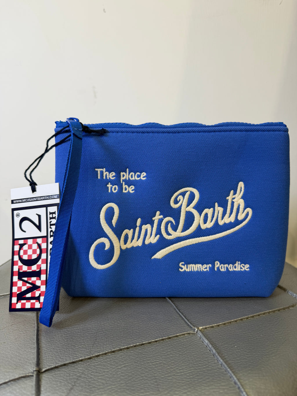 Saint Barth pochette alina piquè blu