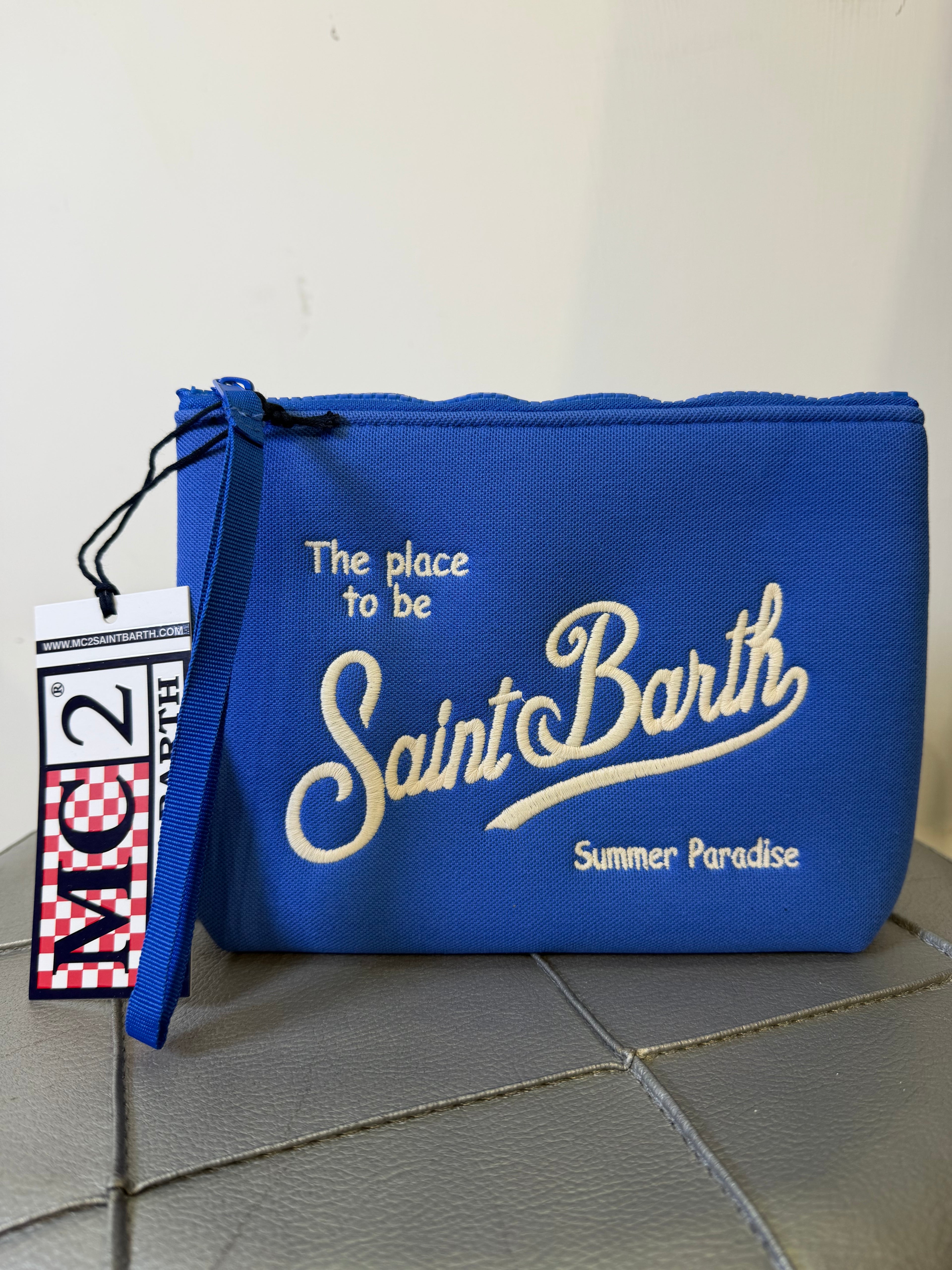 Saint Barth pochette alina piquè blu