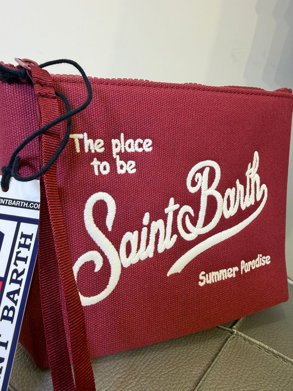 Saint Barth pochette aline canvas bordeaux