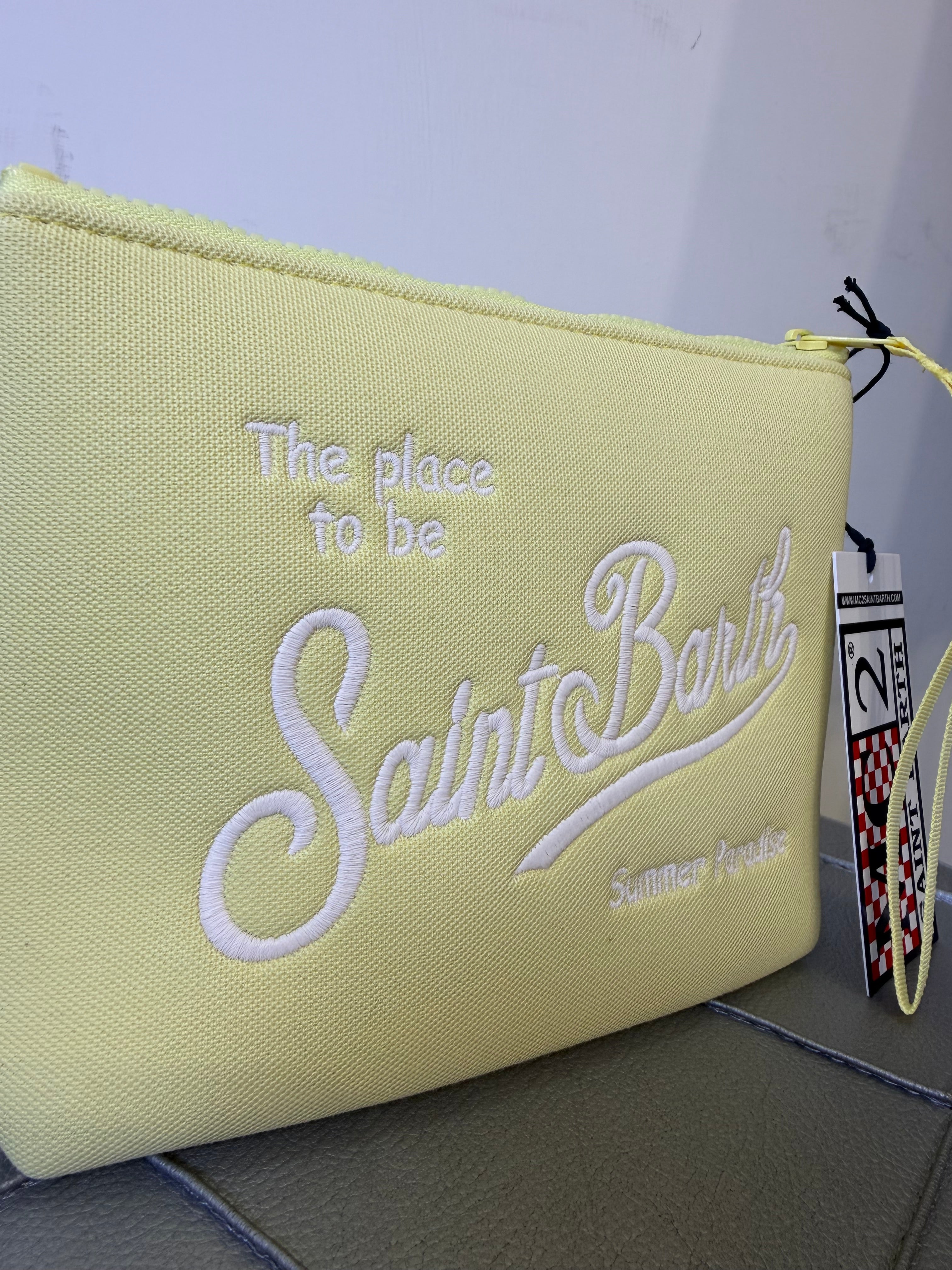 Saint Barth pochette alina piquè gialla