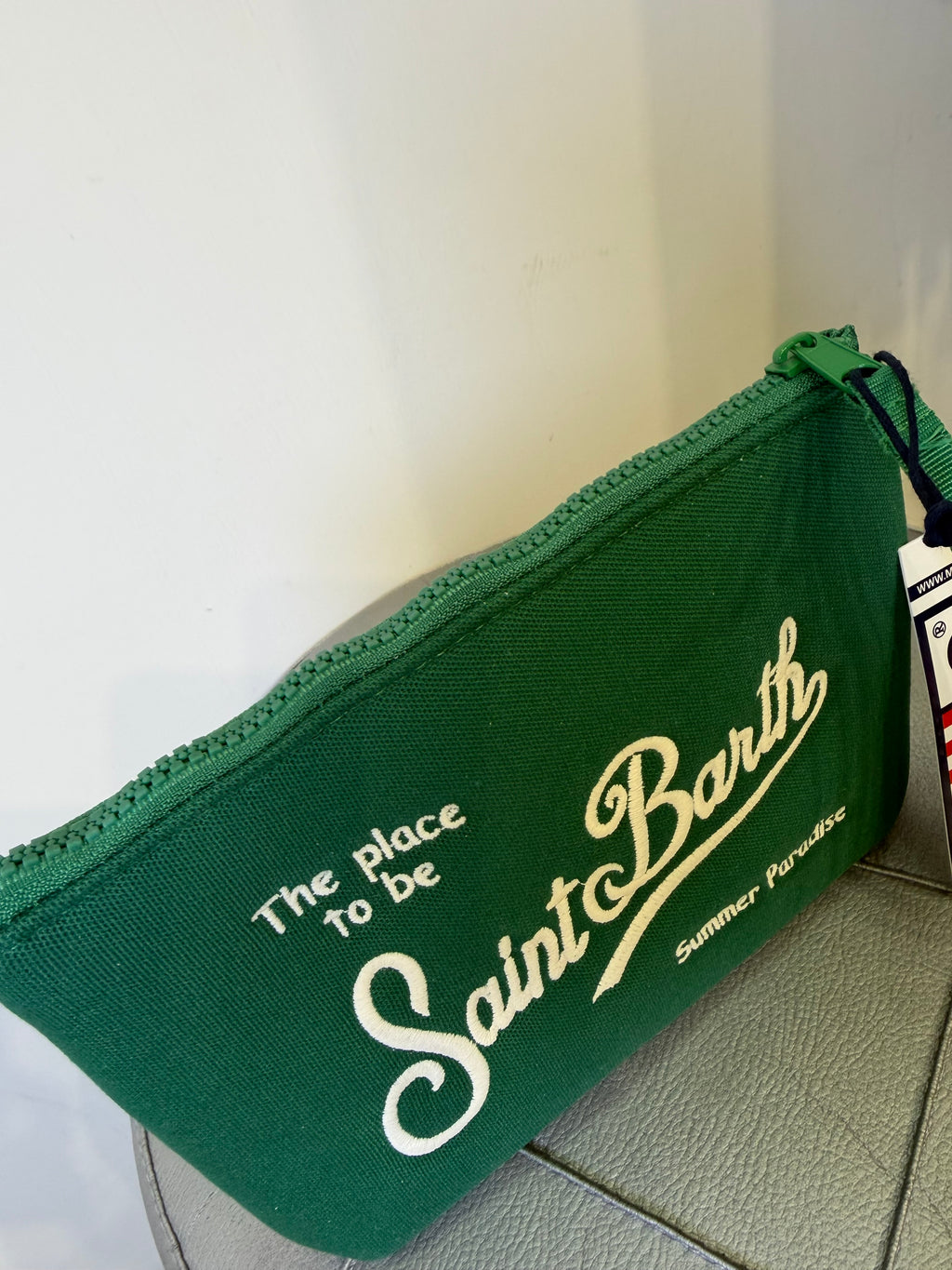 Saint Barth pochette alina piquè verde