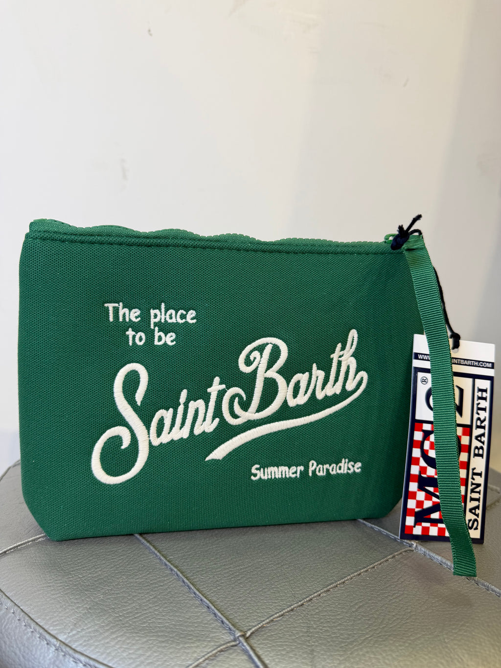 Saint Barth pochette alina piquè verde