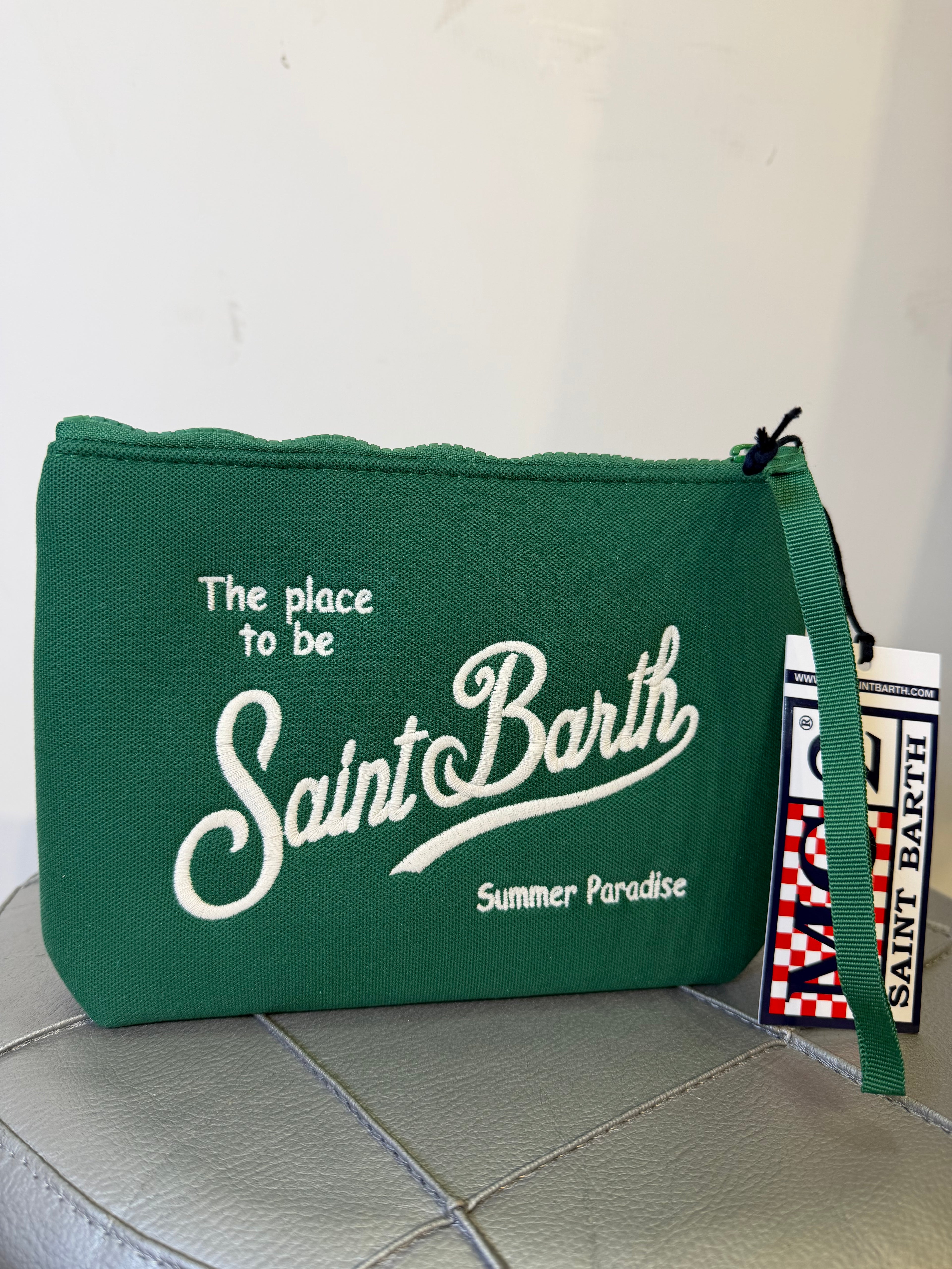 Saint Barth pochette alina piquè verde