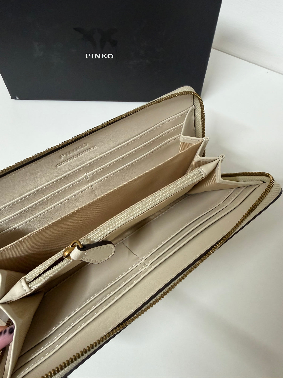 Pinko ryder zip around liscio bianco