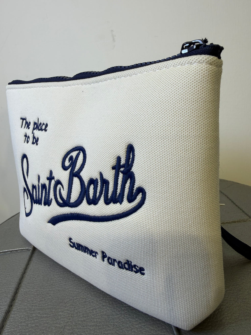 Saint Barth pochette aline piquè blubianco
