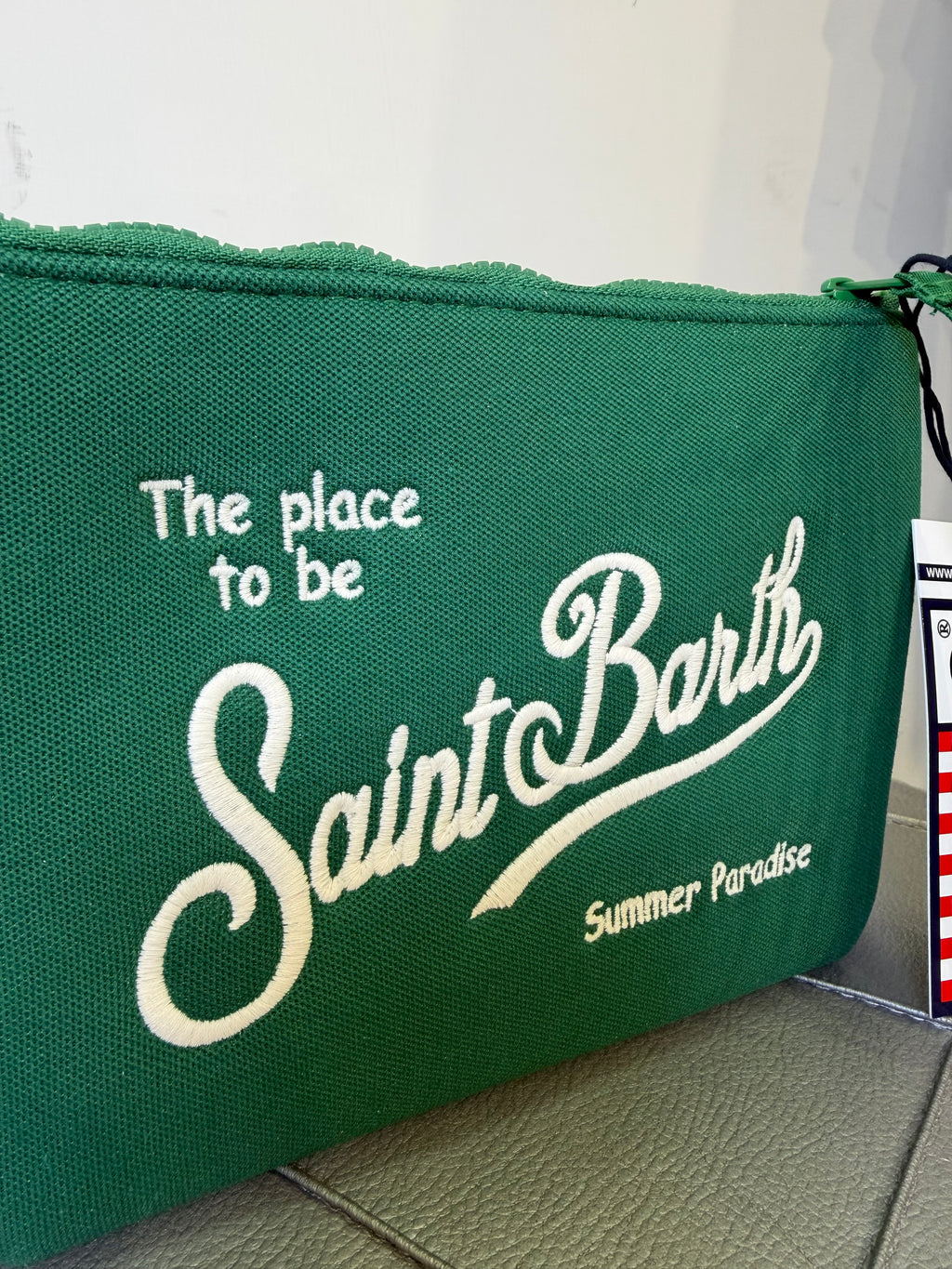Saint Barth pochette alina piquè verde