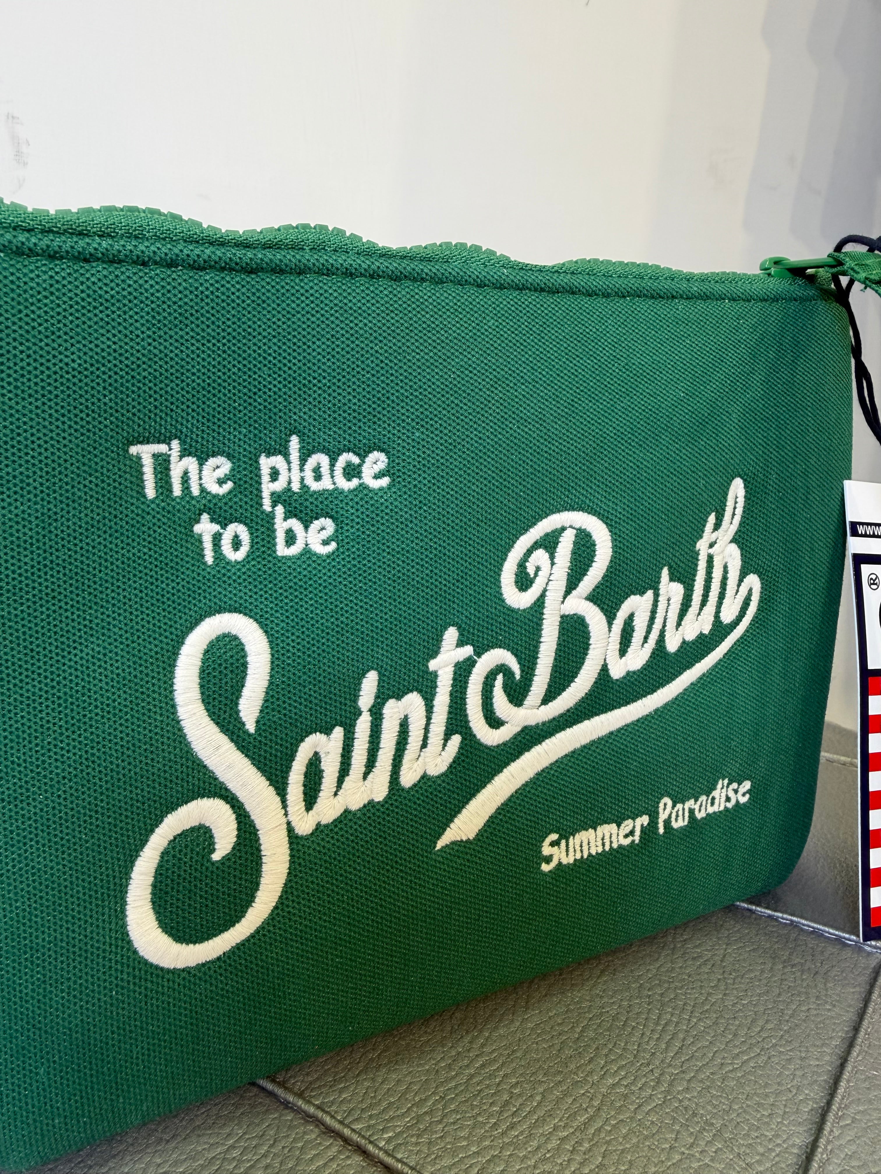 Saint Barth pochette alina piquè verde