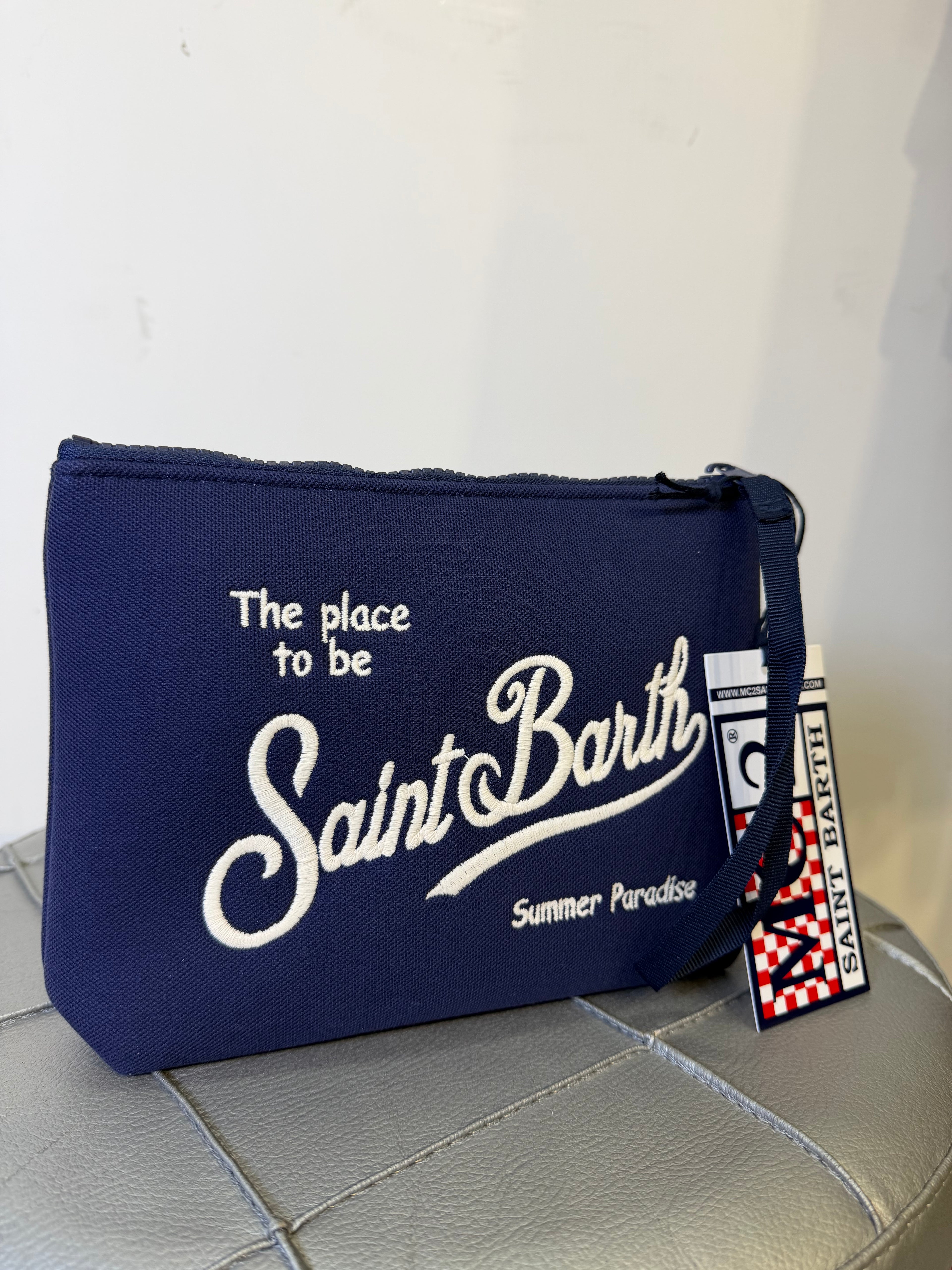 Saint Barth pochette alina piquè blu scuro