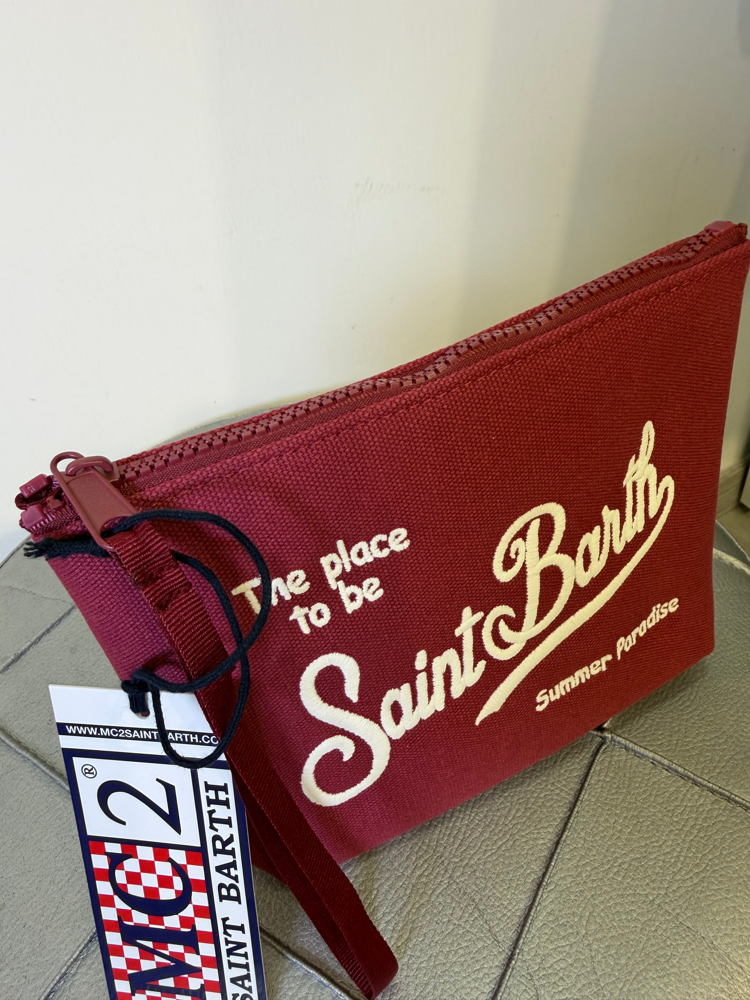 Saint Barth pochette aline canvas bordeaux