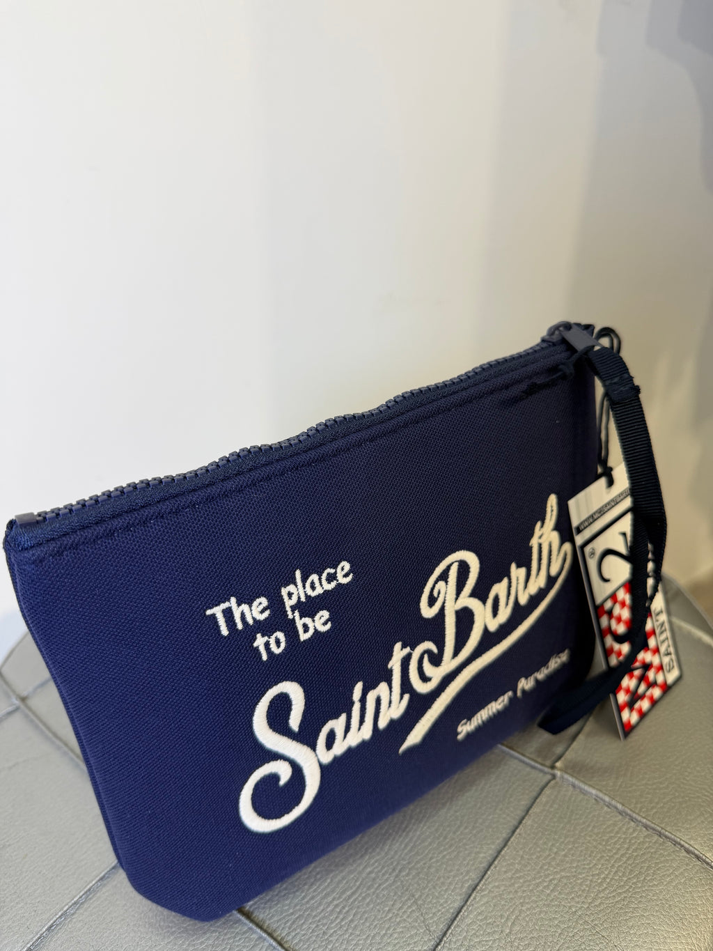 Saint Barth pochette alina piquè blu scuro