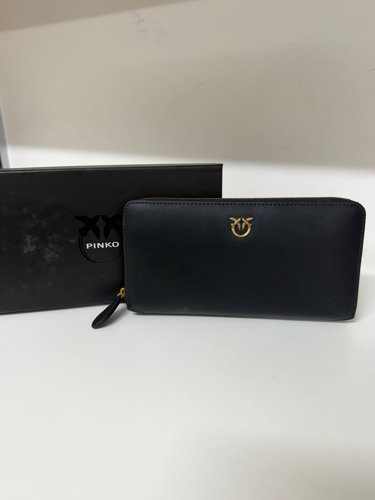 Pinko ryder zip around liscio nero